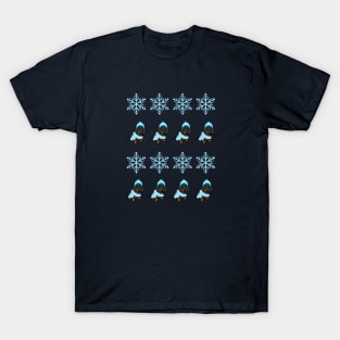 Dachshund Dog with Winter Snowflake Pattern T-Shirt